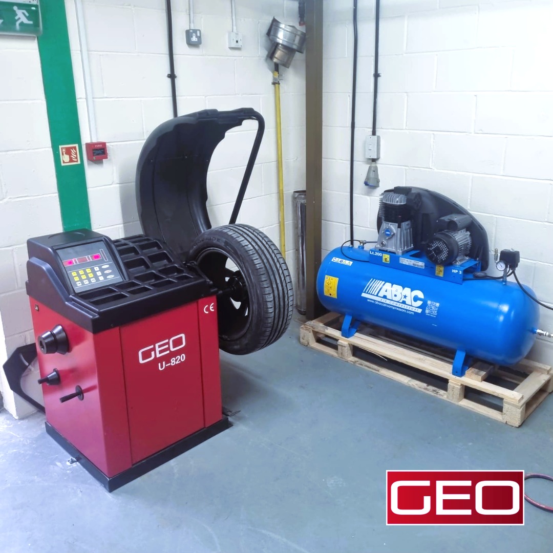 Wheel balancer newly fitted
